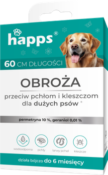 Obroża owadobójcza dla dużych psów Happs pchły i kleszcze