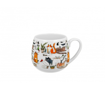 Kubek baryłka 430ml Koci świat Leniwe koty