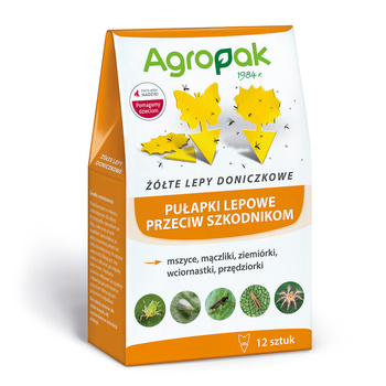 Lep do doniczek 12szt Agropak przeciw szkodnikom mszyce mączliki ziemiórki