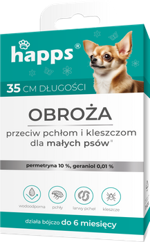 Obroża owadobójcza dla małych psów Happs pchły i kleszcze